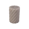 WAX PILLAR CANDLE SWIRL WARM GREY 7XH10CM