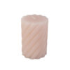 WAX PILLAR CANDLE SWIRL SOFT PINK 7XH10CM