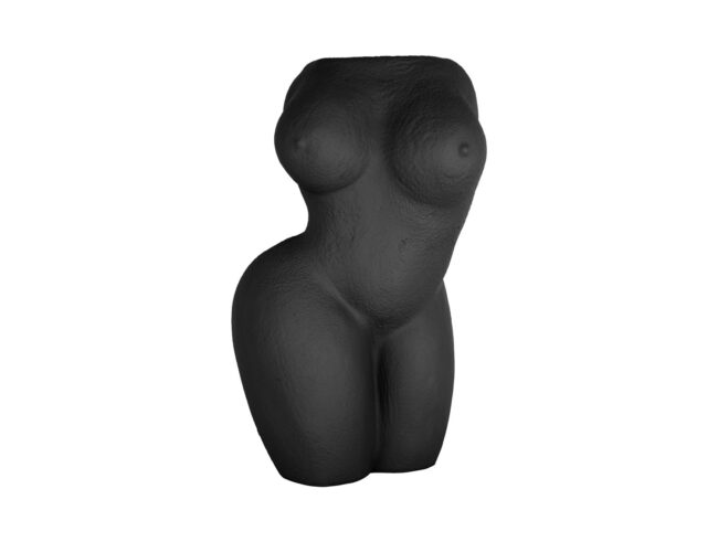 POLYRESIN PLANT POT LADY BLACK 20X19X33.5CM
