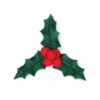 SET OF 2 CUTTERS CHRISTMAS HOLLY & BERRIES 17X21MM & 61X56MM - Image 2