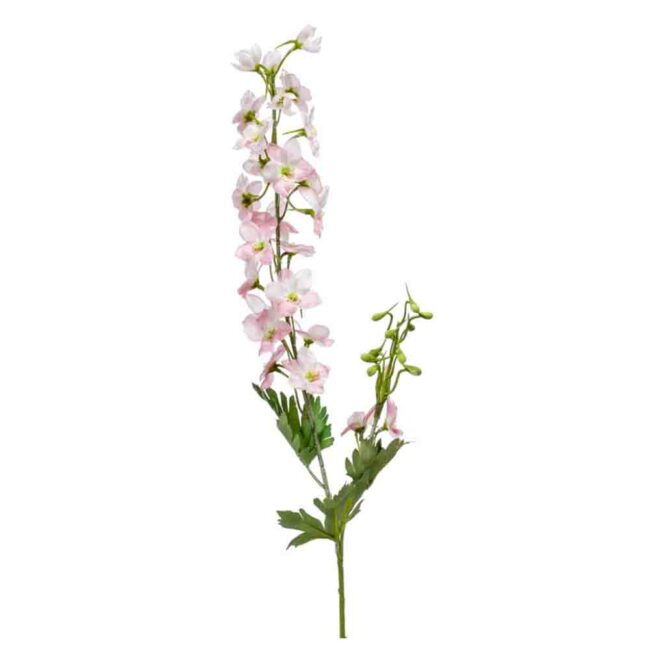 DELPHINIUM FLOWER BRANCH SPRAY PINK/WHITE 77CM