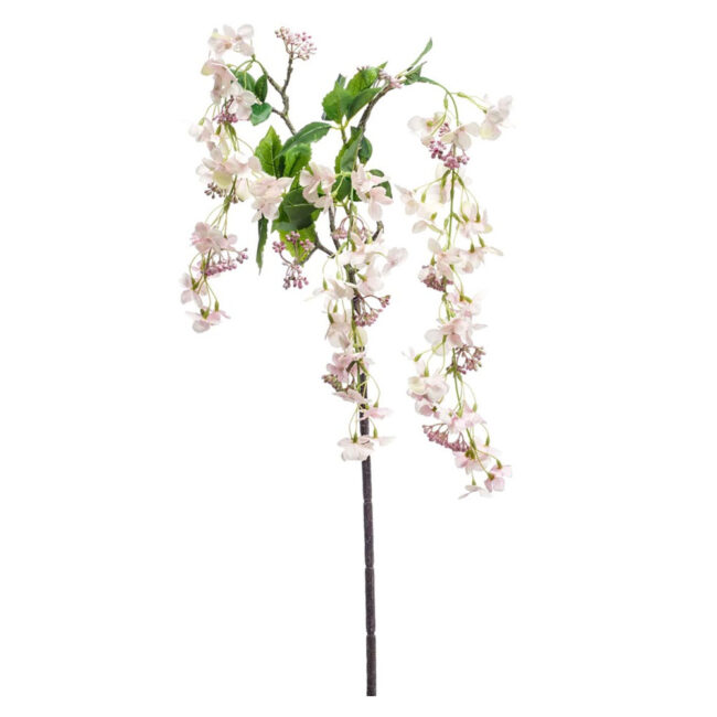 HYDRANGEA VINE FLOWER BRANCH SPRAY PINK/WHITE 120CM