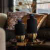 BOTTLE NAOMI LARGE BLACK/GOLD 14X14X31CM - Image 2