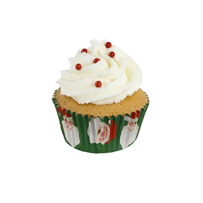 CUPCAKE CASES FOIL CHRISTMAS SANTA 5X7X2.8CM 30PCS - Image 3