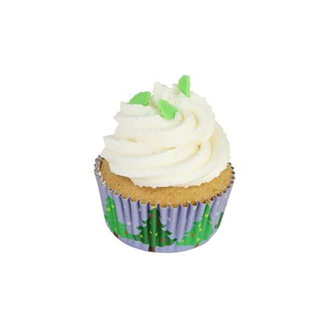 CUPCAKE CASES FOIL CHRISTMAS TREES 30PCS - Image 3