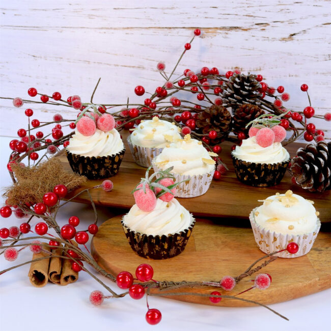 BAKING CUPS FOIL LINED WINTER BERRIES 70X28MM 30PCS - Image 3