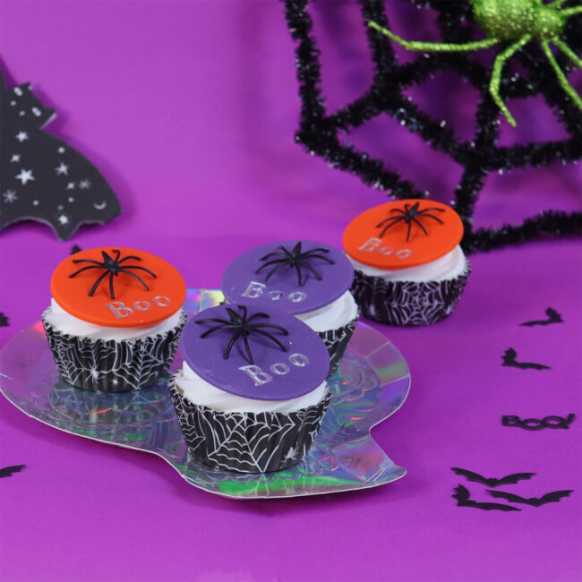 BAKING CUPS FOIL LINED HALLOWEEN SPIDER WEB 70X28MM 30PCS - Image 3