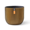 PLANTER BALL GROOVE BLACK/GOLD 24X21CM