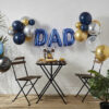 BALLOONS 'HAPPY FATHER'S DAY' CLEAR CONFETTI/BLUE/GOLD 12'' 5PCS - Image 2