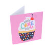GREET CARD HAPPY CAKE PINK 152X152MM - Image 2