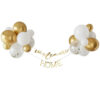 BUNTING BALLOON BACKDROP KIT 'WELCOME HOME' WHITE/GOLD/CLEAR CONFETTI & TAPE 4M