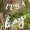 BUNTING 'IT'S A BOY' WHITE X2 1.5M