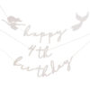CUSTOMISABLE BUNTING 'HAPPY BIRTHDAY' MERMAID SHELLS PINK/IRIDESCENT, 2 STRANDS 2M & NUMBERS/LETTERS