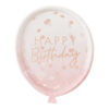 PAPER PLATES ROSE GOLD BALLOON SHAPED 24X29CM 8PCS