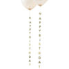 BALLOON TAIL 'HAPPY BIRTHDAY' GOLD 1M 5PCS