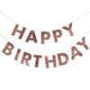 BUNTING 'HAPPY BIRTHDAY' FRINGE ROSE GOLD WITH 2 STRANDS 1.5M