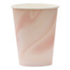 PAPER CUPS MARBLE PINK 8PCS