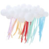 40 BALLOONS CLOUD BACKDROP WHITE WITH MULTICOLOR STREAMERS 20M
