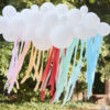 40 BALLOONS CLOUD BACKDROP WHITE WITH MULTICOLOR STREAMERS 20M - Image 2