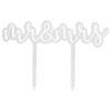 ACRYLIC CAKE TOPPER MR & MRS WHITE 17.7X11.7CM