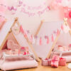 PERSONALISED BUNTING PAMPER PARTY WITH 2 STRINGS 2.5M EACH & 70 LETTERS PINK GLITTER - Image 2