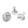 SET OF 3 PLUNGER CUTTERS ROSE LEAF 40MM