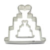 SET OF 2 CUTTERS WEDDING CAKE 45X45MM & 100X100MM