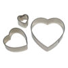 SET OF 3 STAINLESS STEEL CUTTERS HEART 17 37 & 57MM