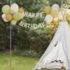 BUNTING 'HAPPY BIRTHDAY' 24 BALLOONS, 2 STRINGS, TAPE GREEN/GREY/SAND/GOLD - Image 2