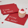 NAPKINS VALENTINES 'YOU & ME' RED/WHITE 16PCS - Image 2