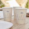 PAPER CUPS HELLO BABY CREAM GREY 8X12.5CM 8PCS - Image 2