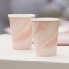 PAPER CUPS MARBLE PINK 8PCS - Image 2
