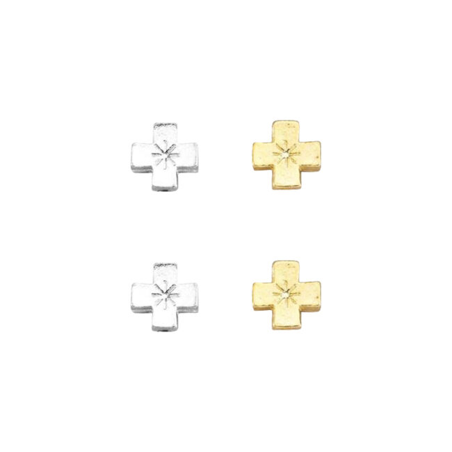 CROSS BEAD METAL 9MM 100PCS