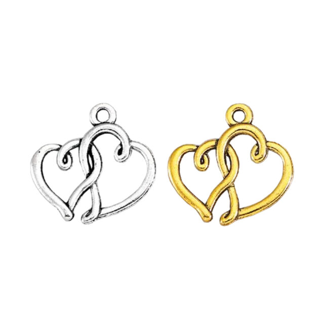 METALLIC HEART 19X16MM 50PCS