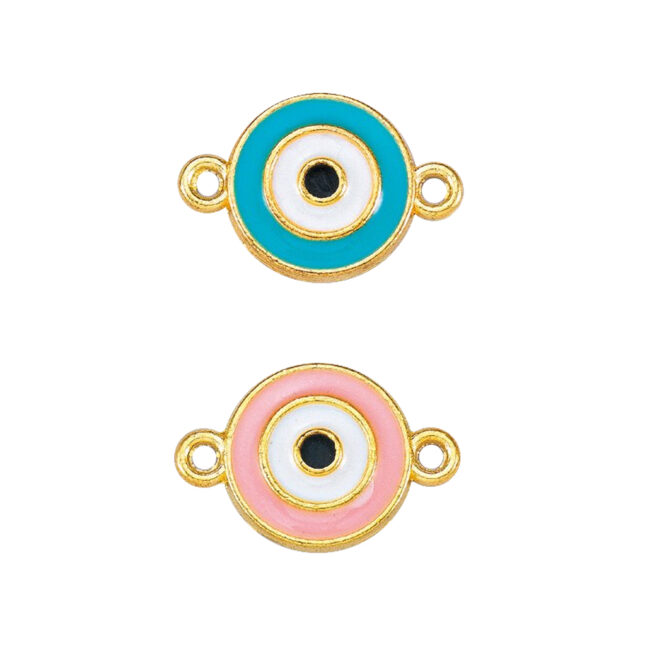 EYE WITH ENAMEL GOLD 13X12MM 50PCS