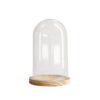 BELL JAR WITH WOODEN BASE 18X18X28CM
