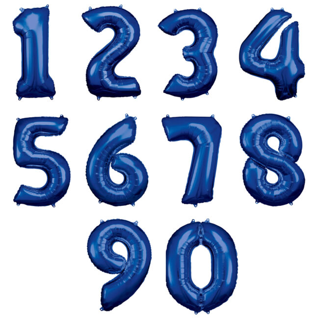 FOIL BALLOON NUMBERS BLUE 88CM