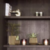 PLANTER CYLINDER GEO GROOVE BLACK/GOLD 25X20CM - Image 2