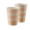 PAPER CUPS STRIPPED PASTEL PINK 266.16ML 9.5CM 8PCS
