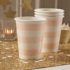 PAPER CUPS STRIPPED PASTEL PINK 266.16ML 9.5CM 8PCS - Image 2