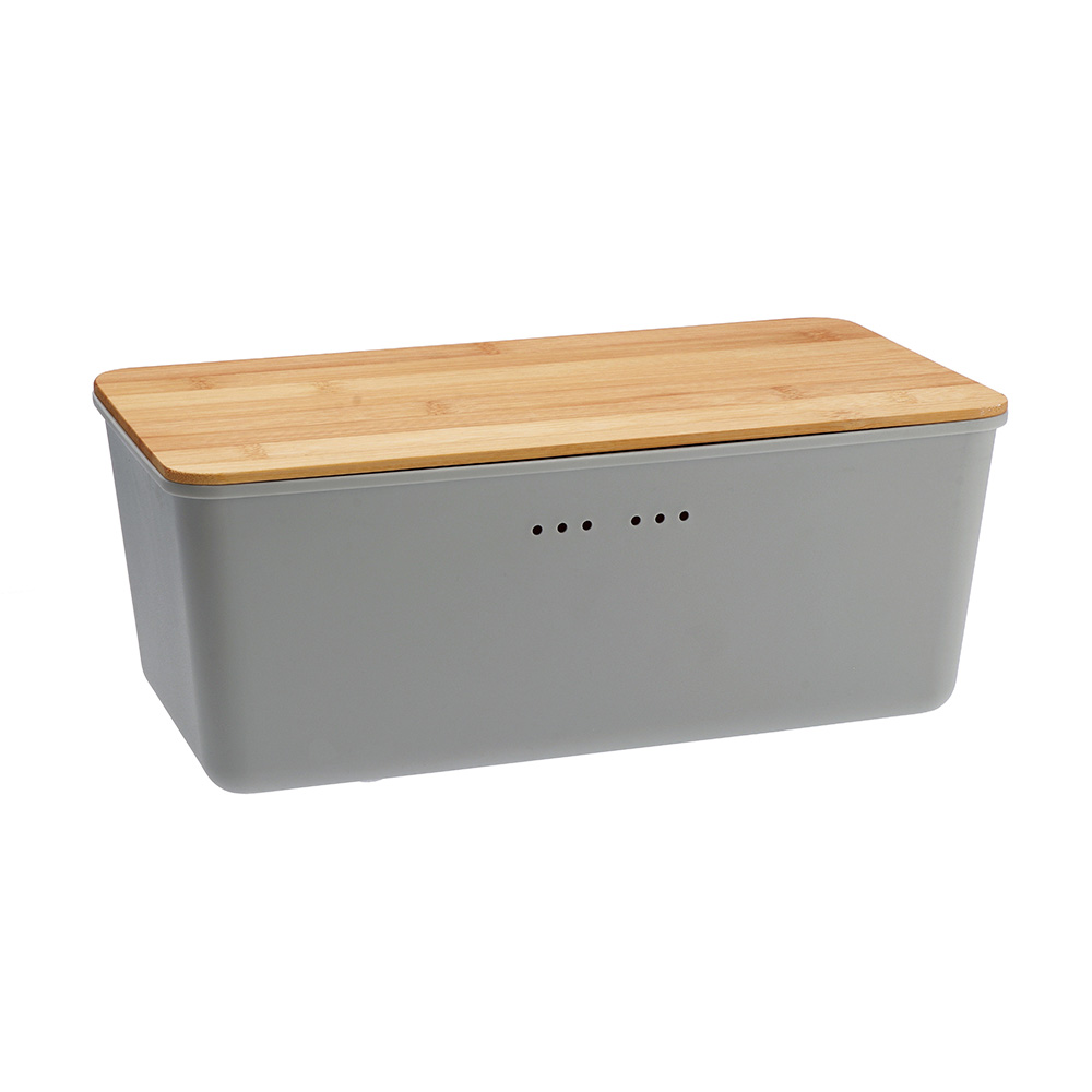 PLASTIC CONTAINER WITH BAMBOO 34X18X14CM