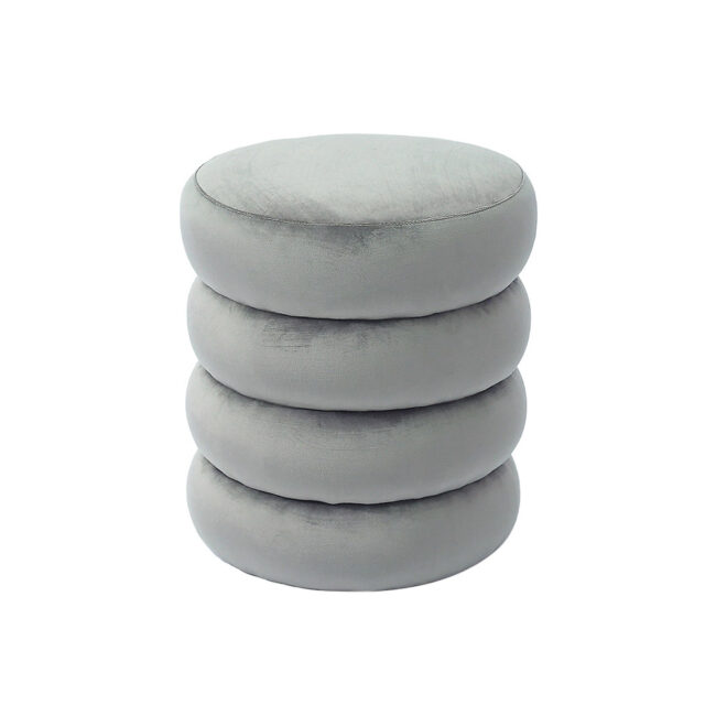 CHEROY VELVET POUF GREY 42X47CMCM