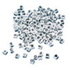 PLASTIC LETTERS BEADS CUBES WHITE 40G 0.5X0.5CM