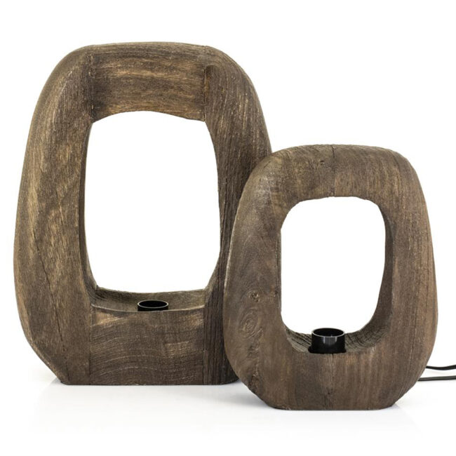 TABLE LAMP GIBS LARGE BROWN 33X10X40CM - Image 3