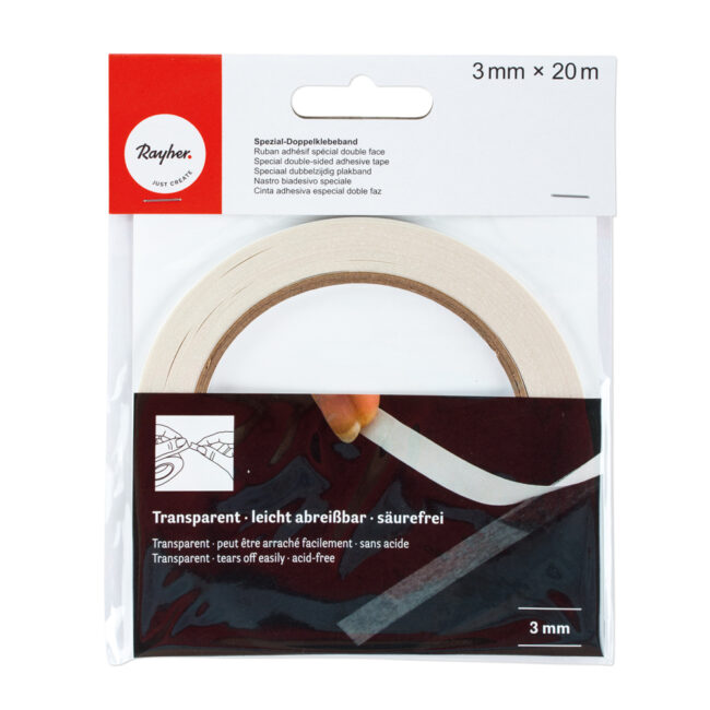 SPECIAL DOUBLE-SIDED ADHESIVE TRANSPARENT TAPE 0.3CMX20M - Image 3