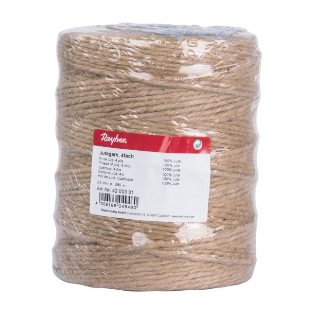 JUTE YARN 3-PLY NATURAL SPOOL 3.5MMX280M - Image 3