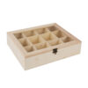 WOODEN TEA BOX 12 COMPARTMENTS 28X23X7CM
