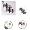 MR & MRS WOODEN HANGING WREATH NATURAL 0.4X30CM - Image 2