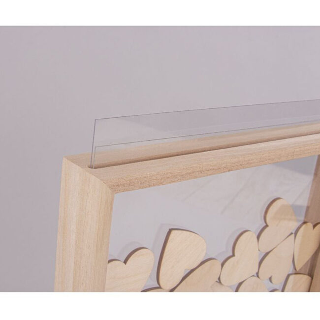 DIY SET WOODEN GUESTBOOK WITH HEARTS NATURAL 35X4X26CM - Image 3