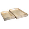 SET 2 WOODEN TRAY NATURAL 30X20CM/39X28CM - Image 2